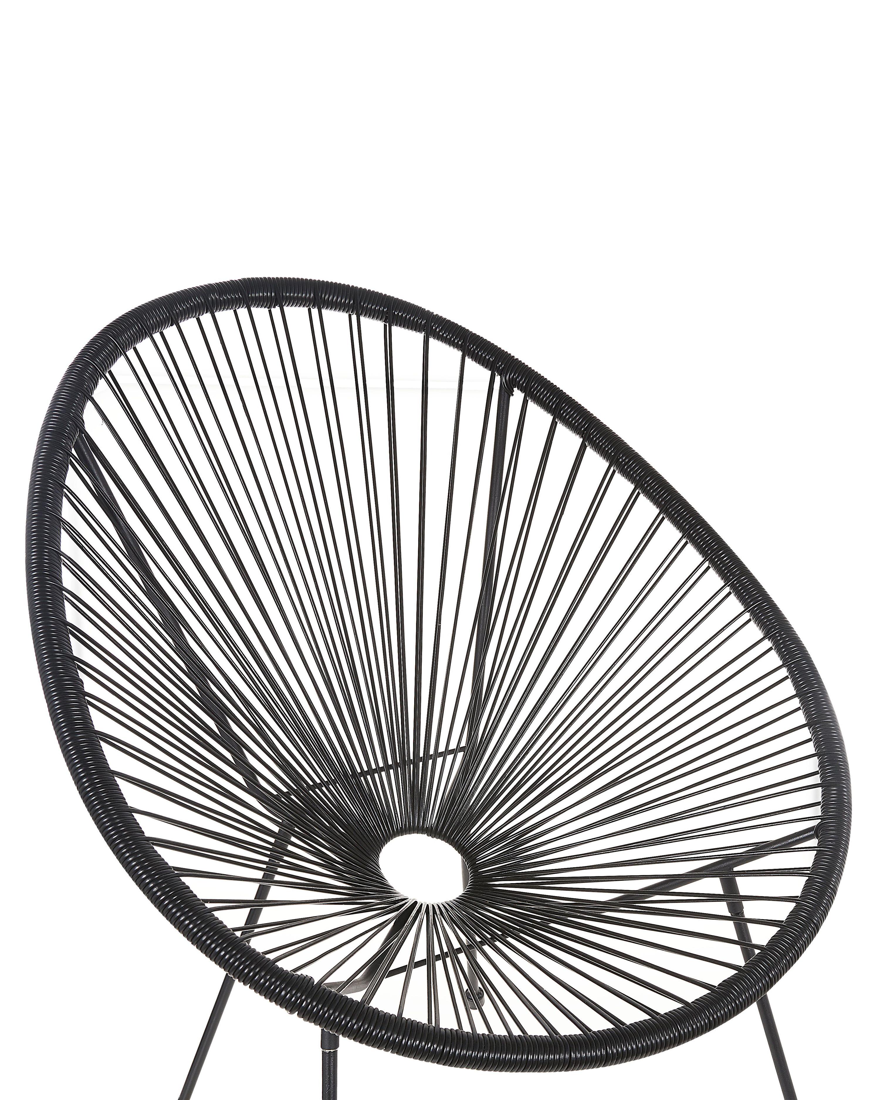Tuinstoel ACAPULCO II PE rotan Zwart