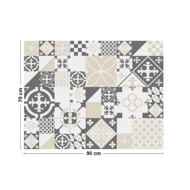 Crédence cuisine Fond de hotte ALU : L 90cm x H 70cm - CIMENT STYLE GR