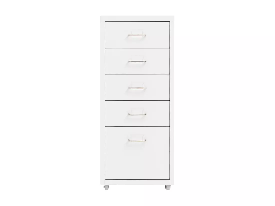 Classeur mobile Blanc 28x41x69 cm Métal