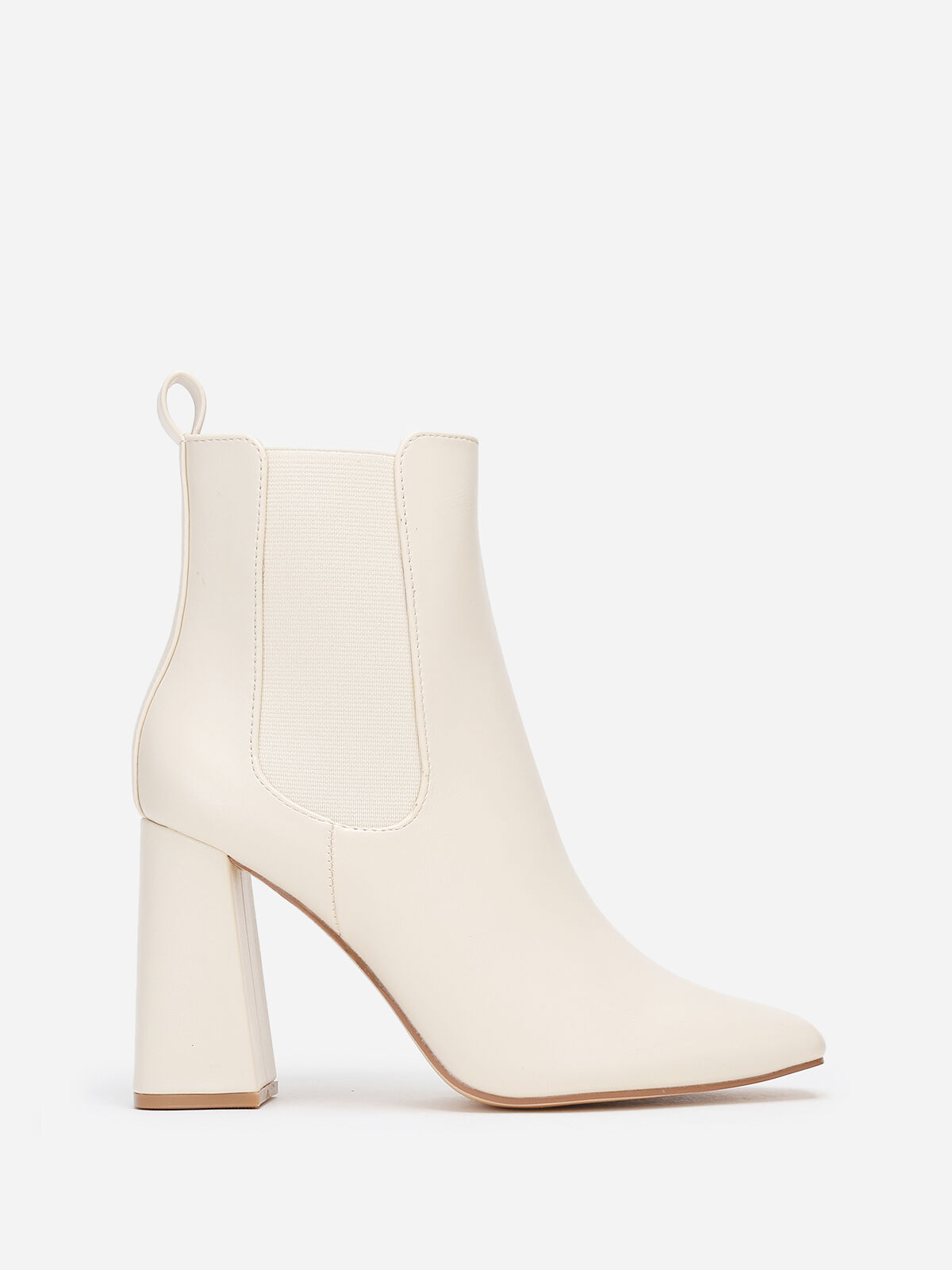 Bottines Chelsea à bout carré- Beige