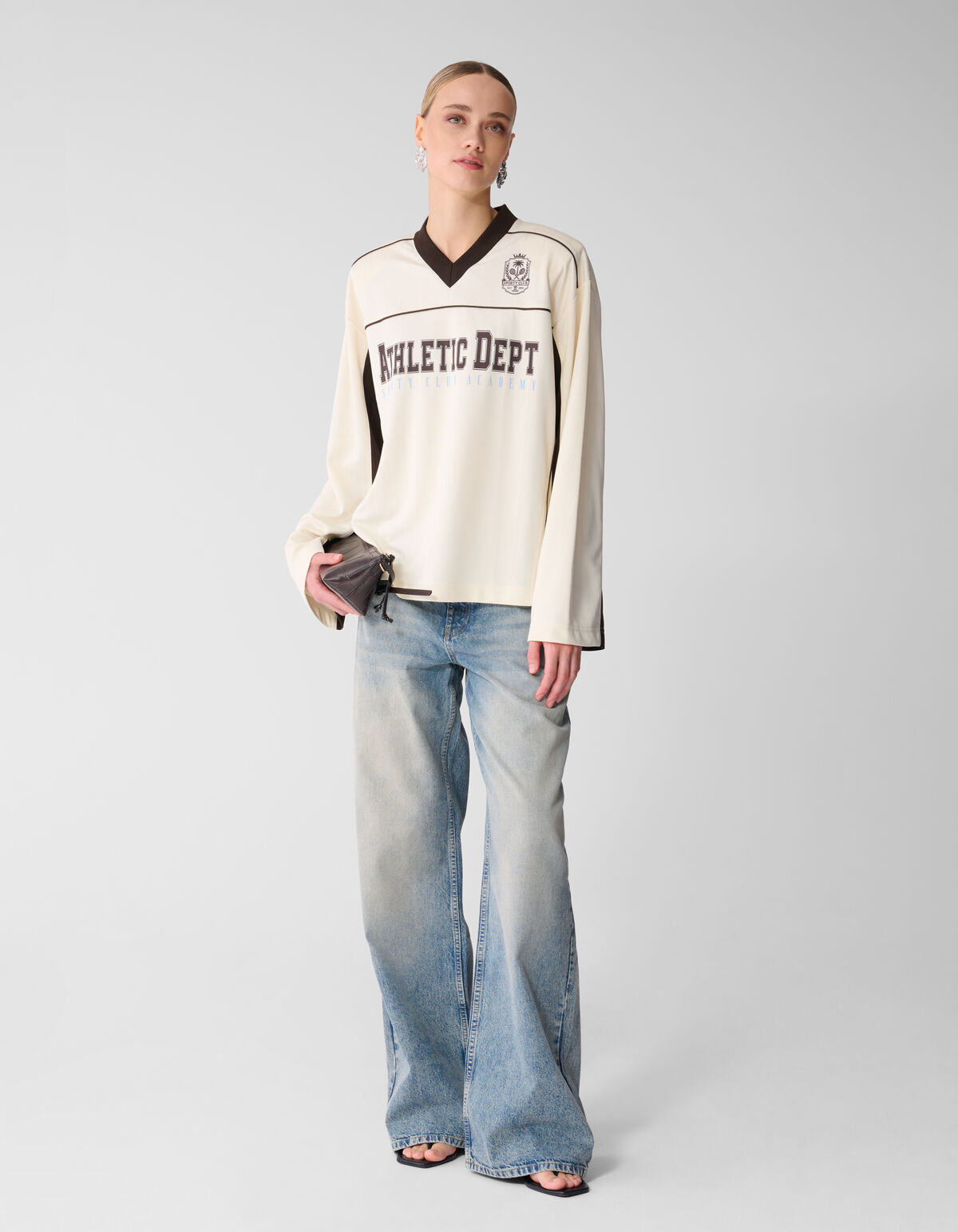 Mid Waist Wide Leg Fit Jeans Blauw