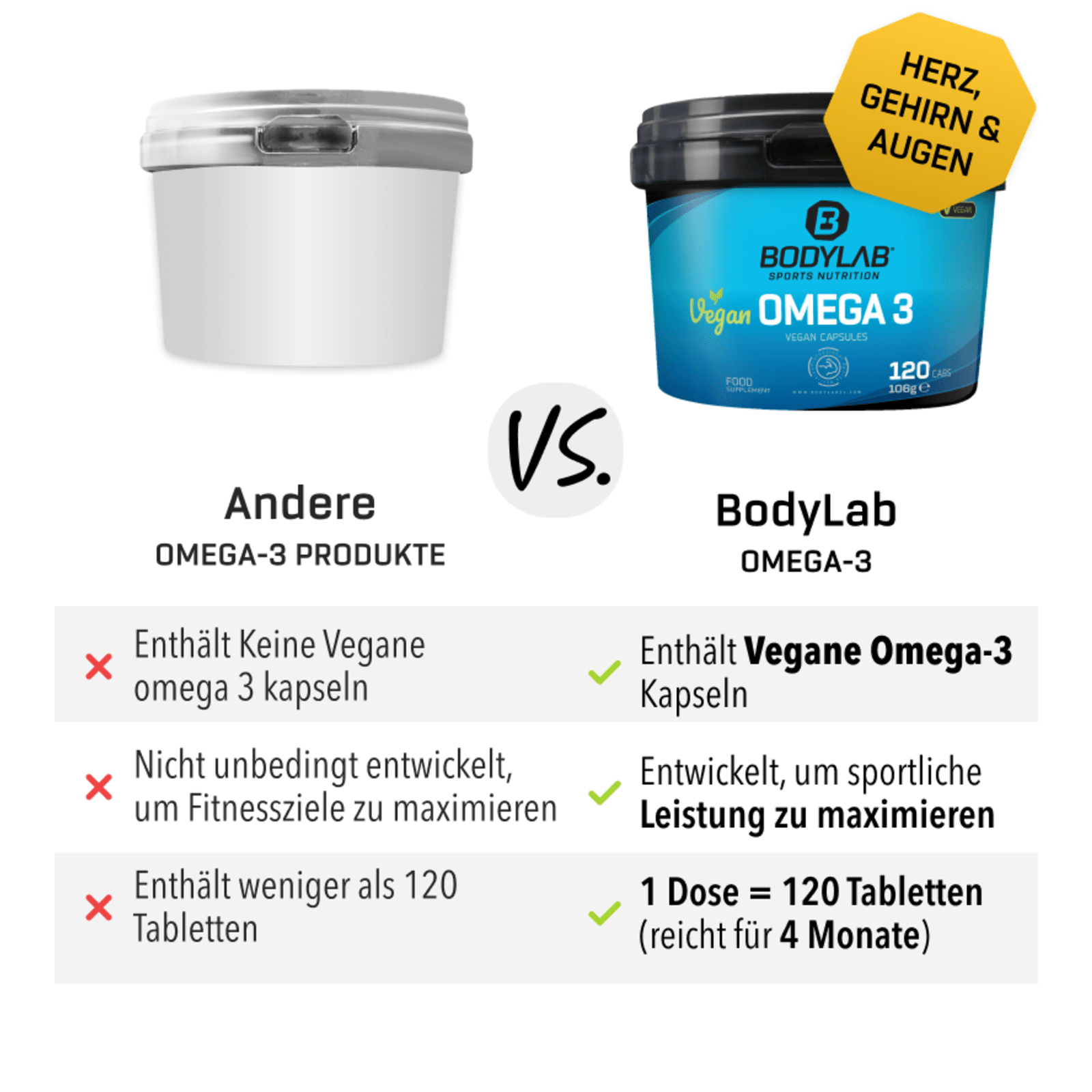 3 x Vegan Omega 3 (120 Kapseln)