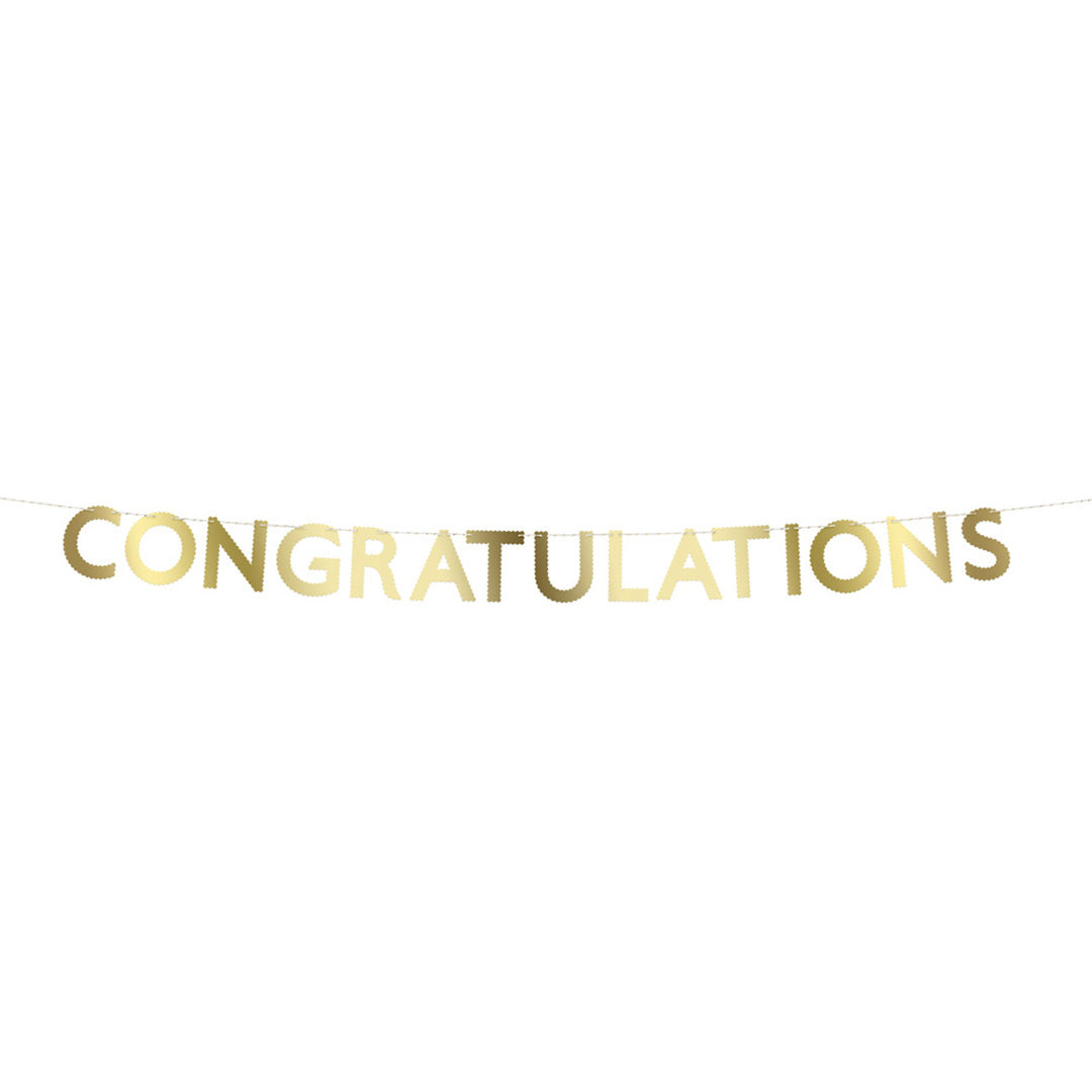 Meri meri slinger congratulations - goud