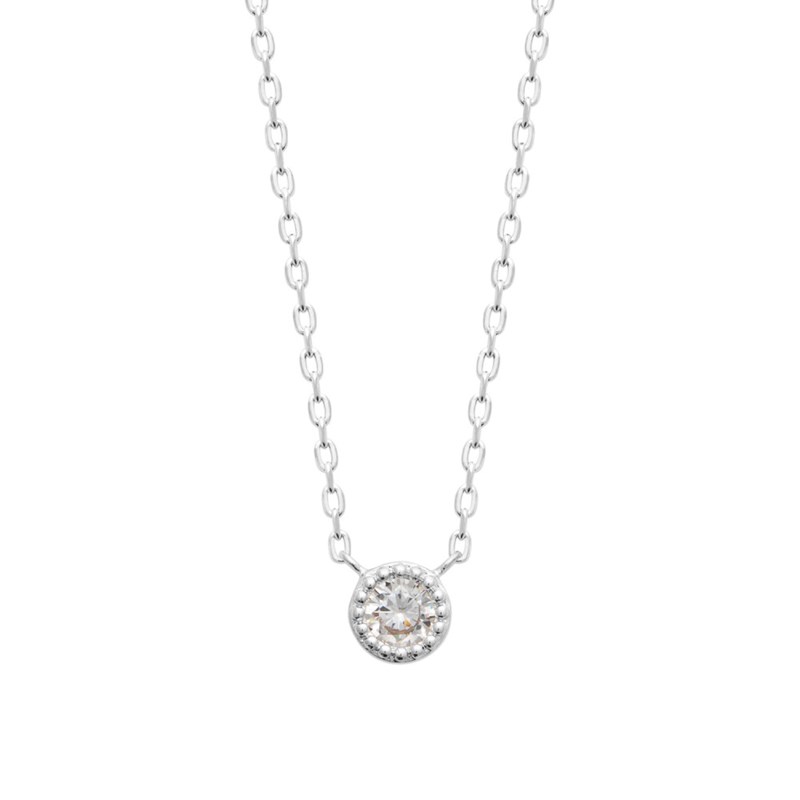 Collier Femme - Argent 925 - Oxyde de zirconium - Longueur : 45 cm
