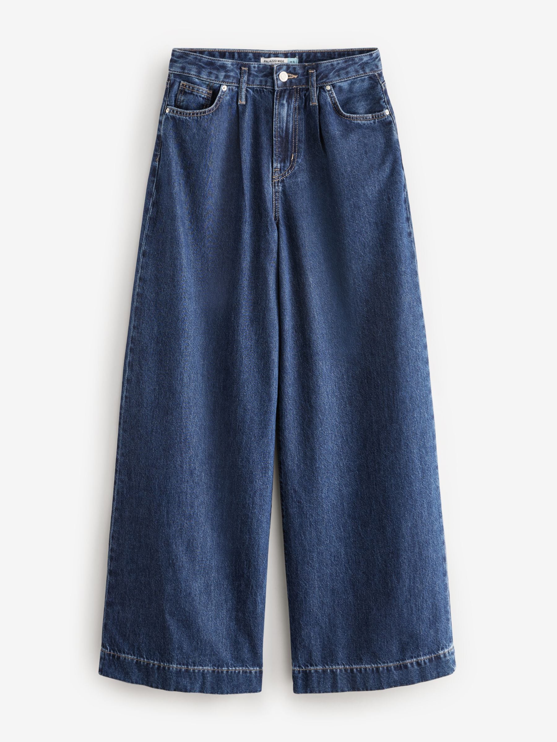 Rinse wash - Palazzo-jeans met wijde pijpen van 100% katoen