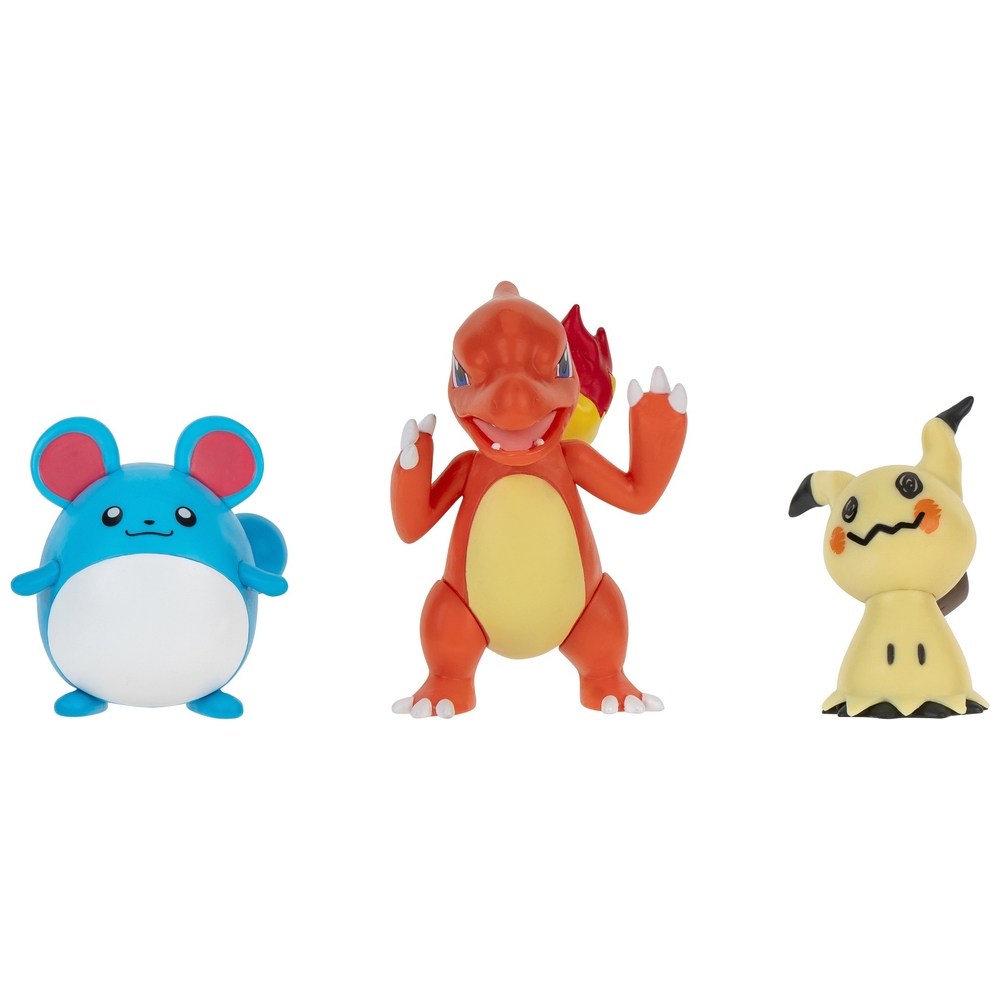 Pokémon-Kampffiguren 3er-Pack Marill Mimilkyu Charmeleon