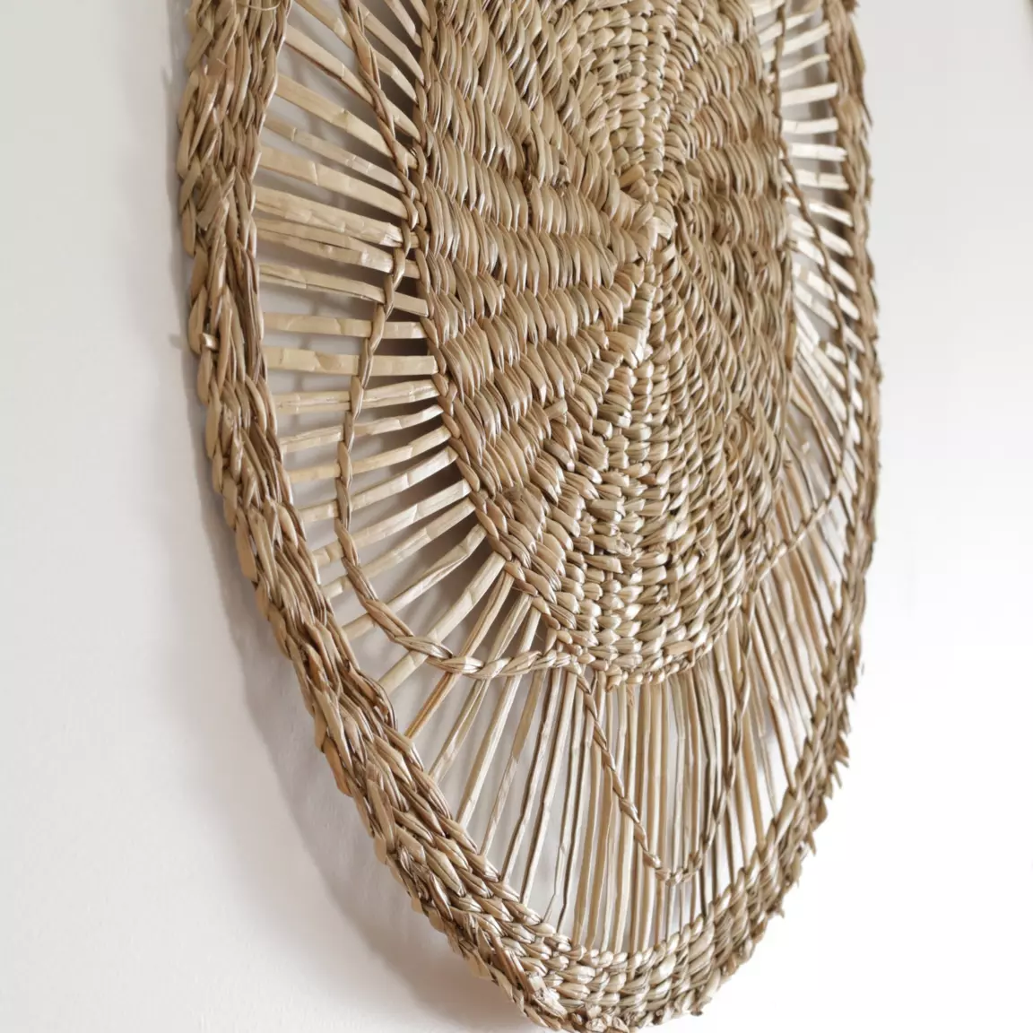 Lot de 3 décorations murales roseau (D20-30-45 cm) Seagrass Naturel