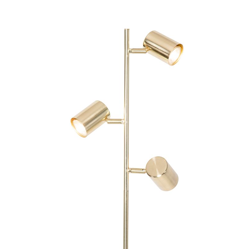 Moderne vloerlamp messing 3-lichts - Jeana