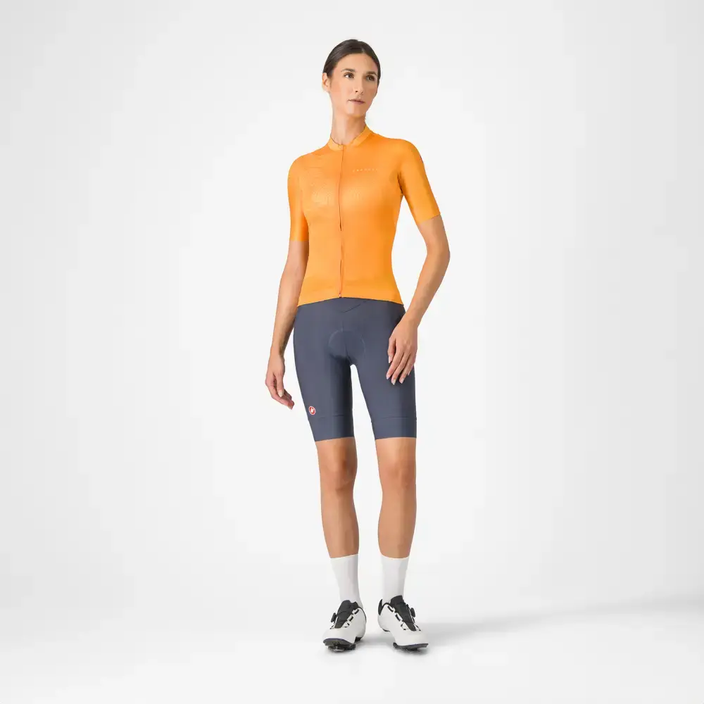 Castelli Fantasia Fietsshirt Korte Mouwen Oranje Dames