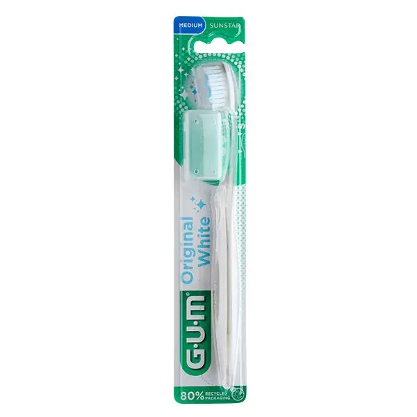 Escova de dentes compacta média Gum Original White