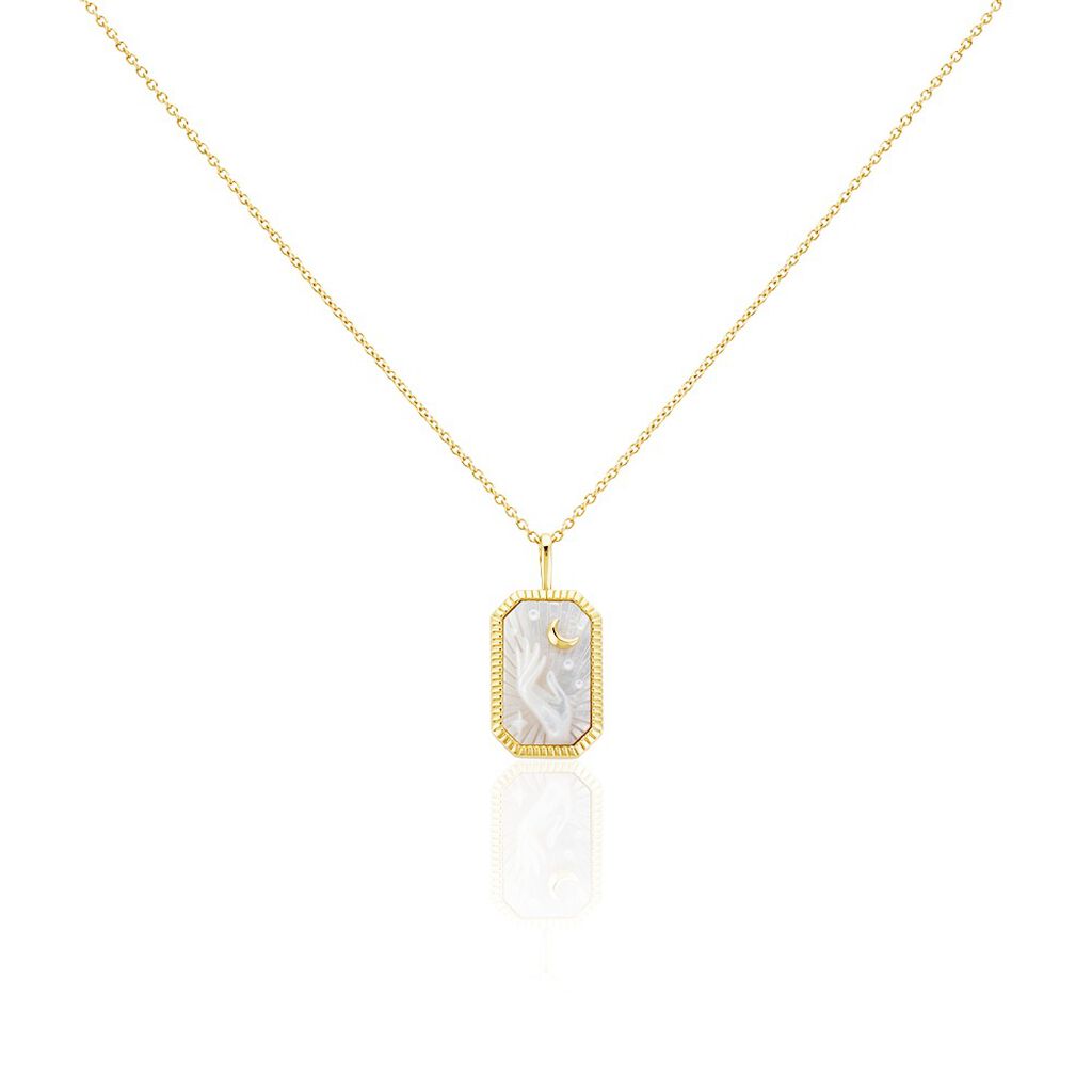 Collier Goddess Argent Doré Nacre