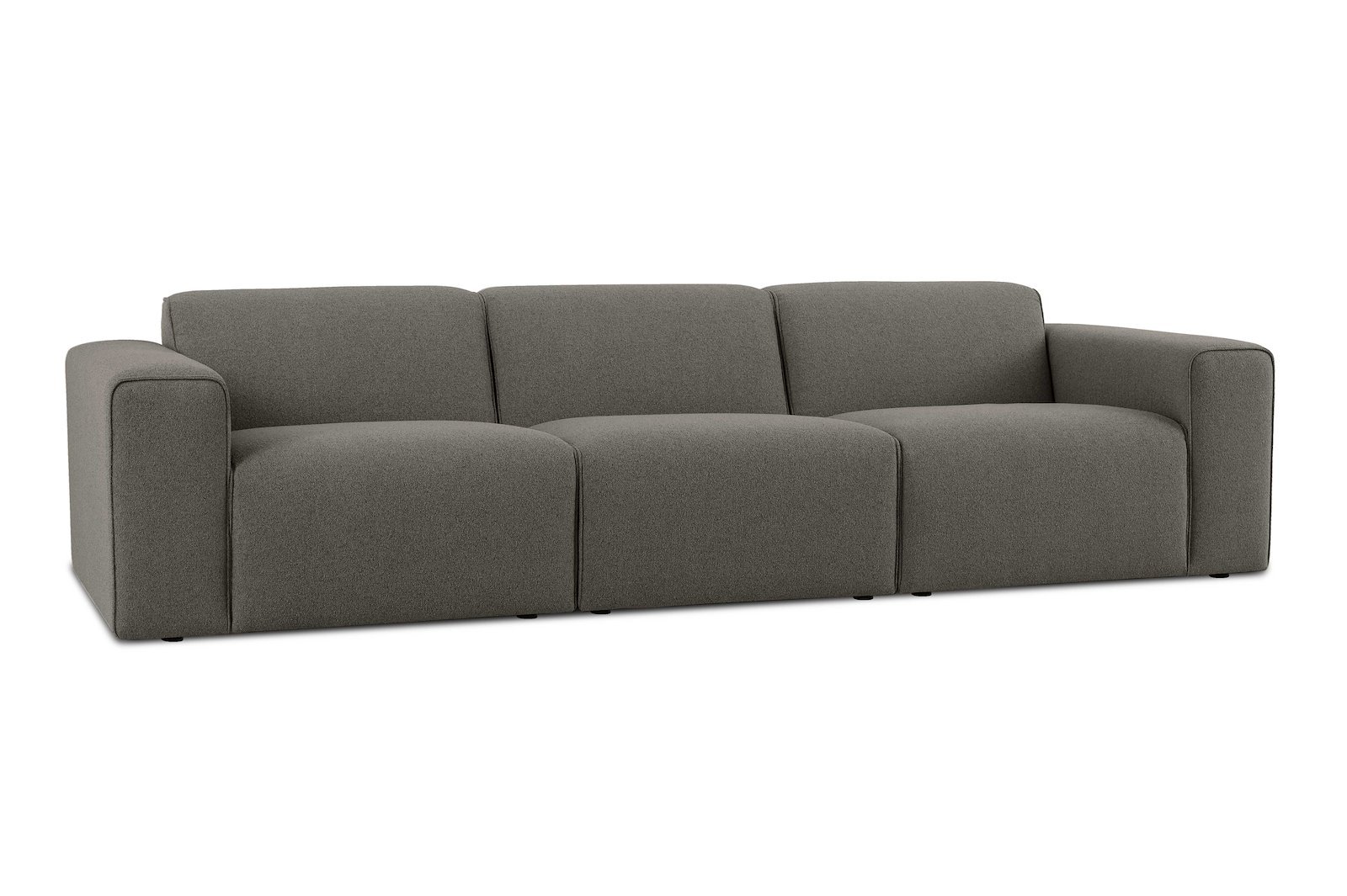 Styl 3-seter Tekstil Brooklyn 3 Grey med sorte ben.