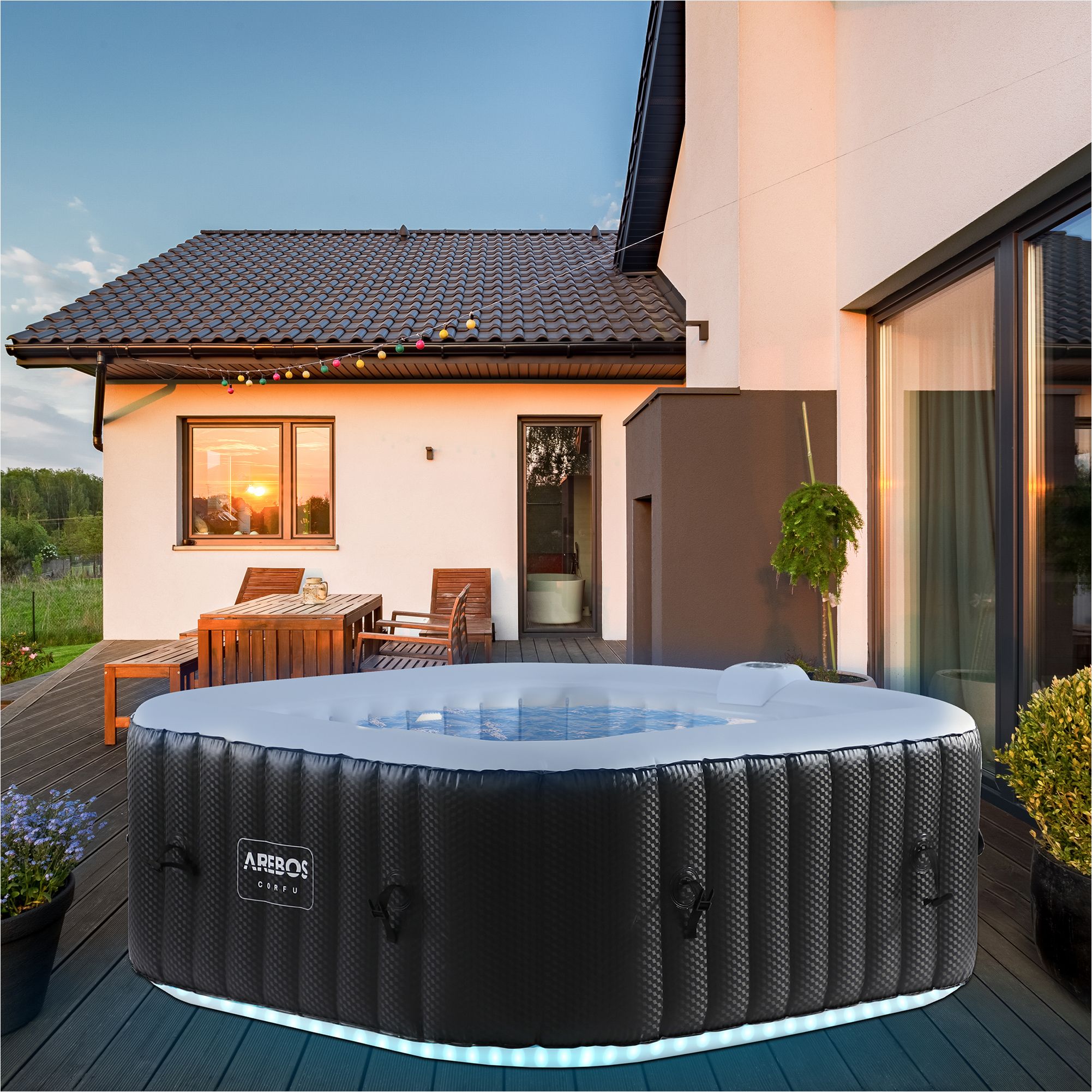 Spa Pool Corfu quadratisch 1.54mx1.54m mit LED