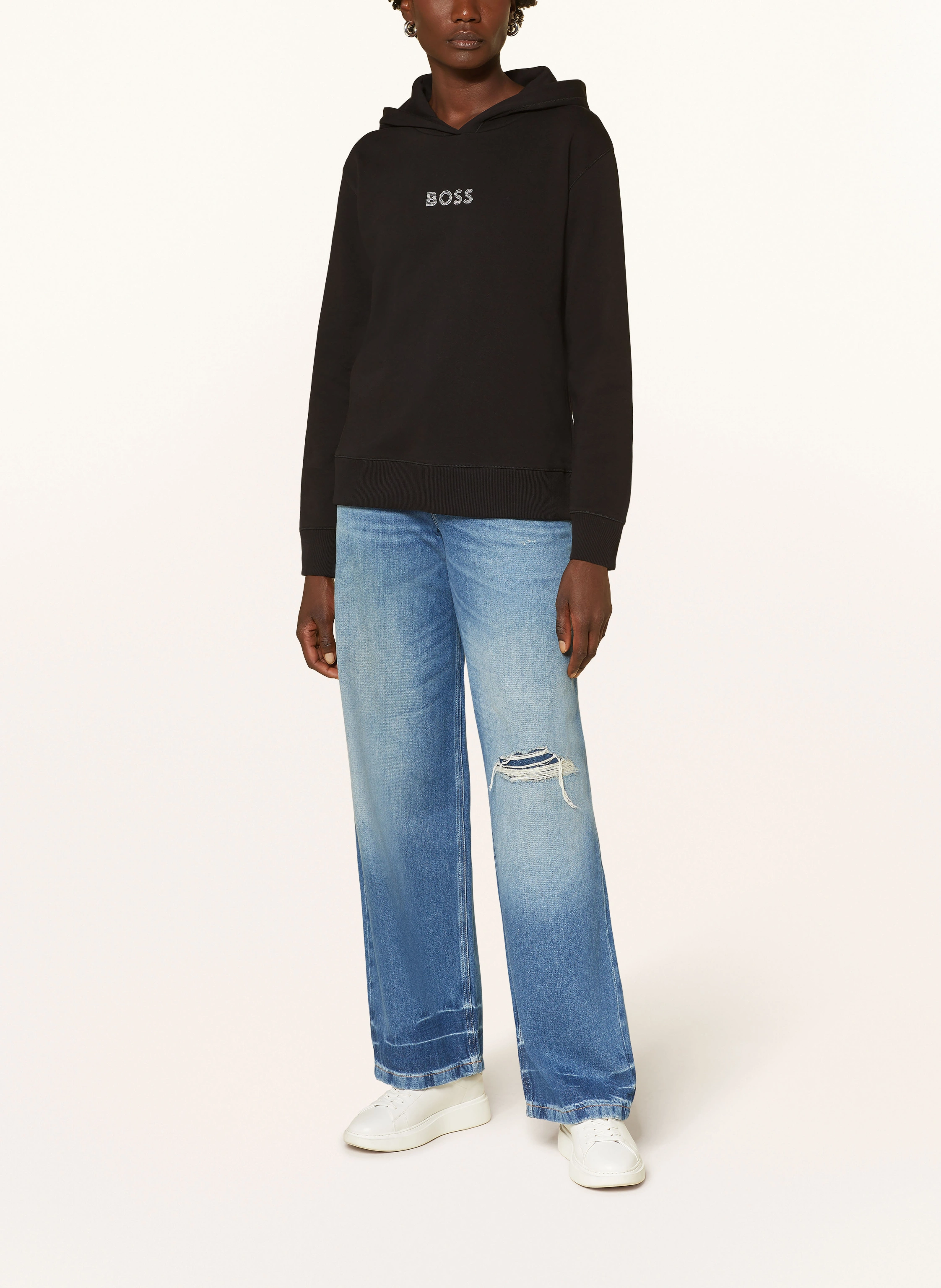 BOSS Hoodie EDELIGHT mit Schmucksteinen