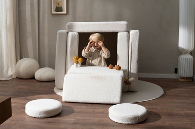 Shappy Play Teddy Byggbar Sofa 160x80 cm, Cream White