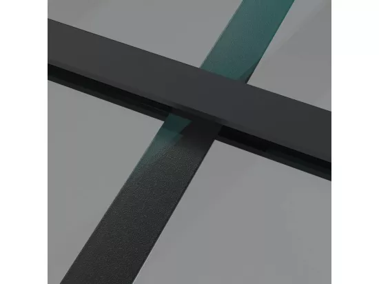 Porte intérieure 83x201,5 cm Noir Verre ESG et aluminium