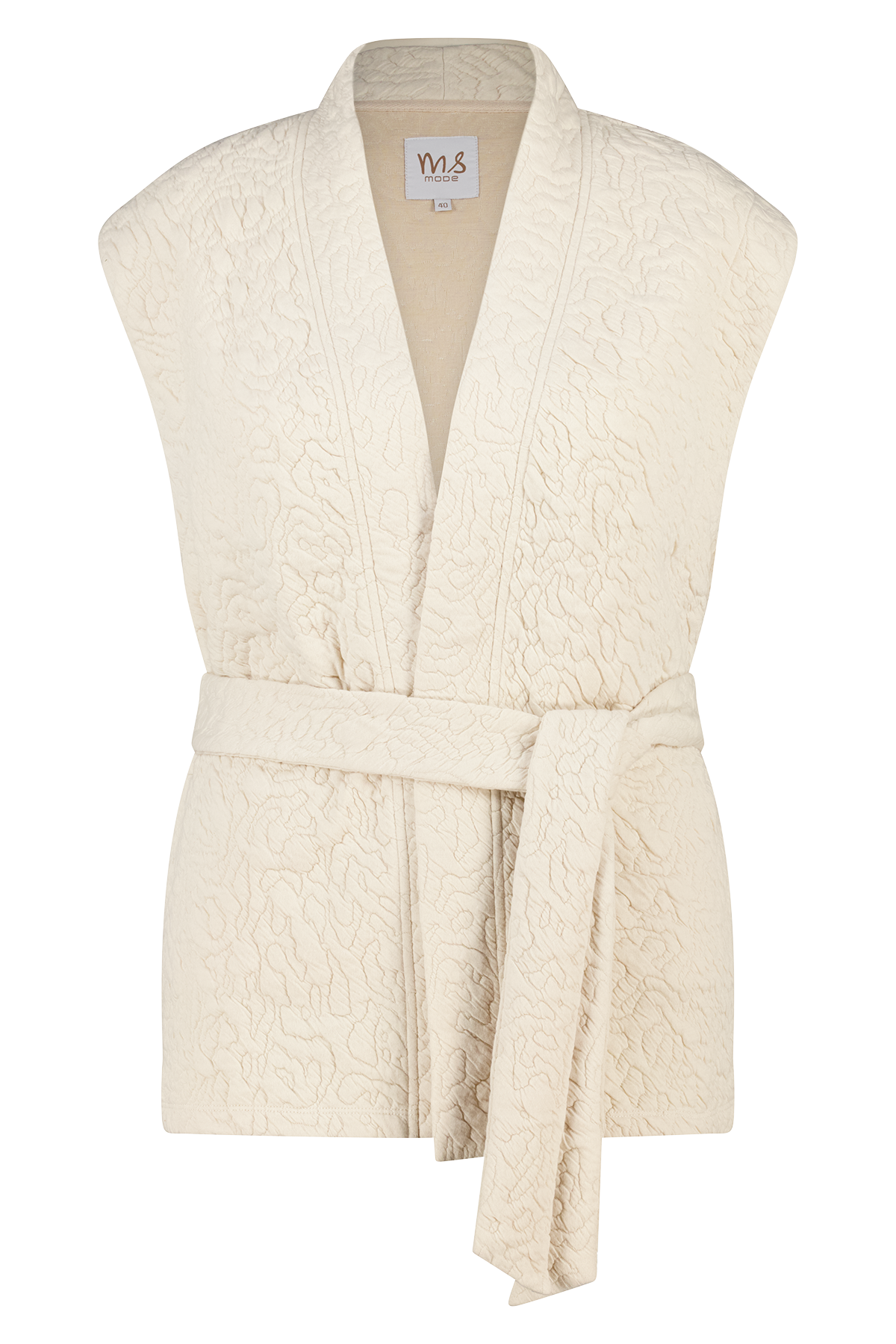 Halflang gilet met bindceintuur Kit