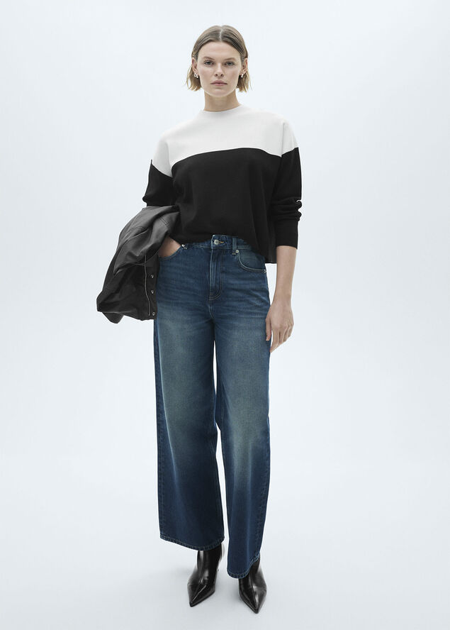 MANGO Bicolour sweater Black