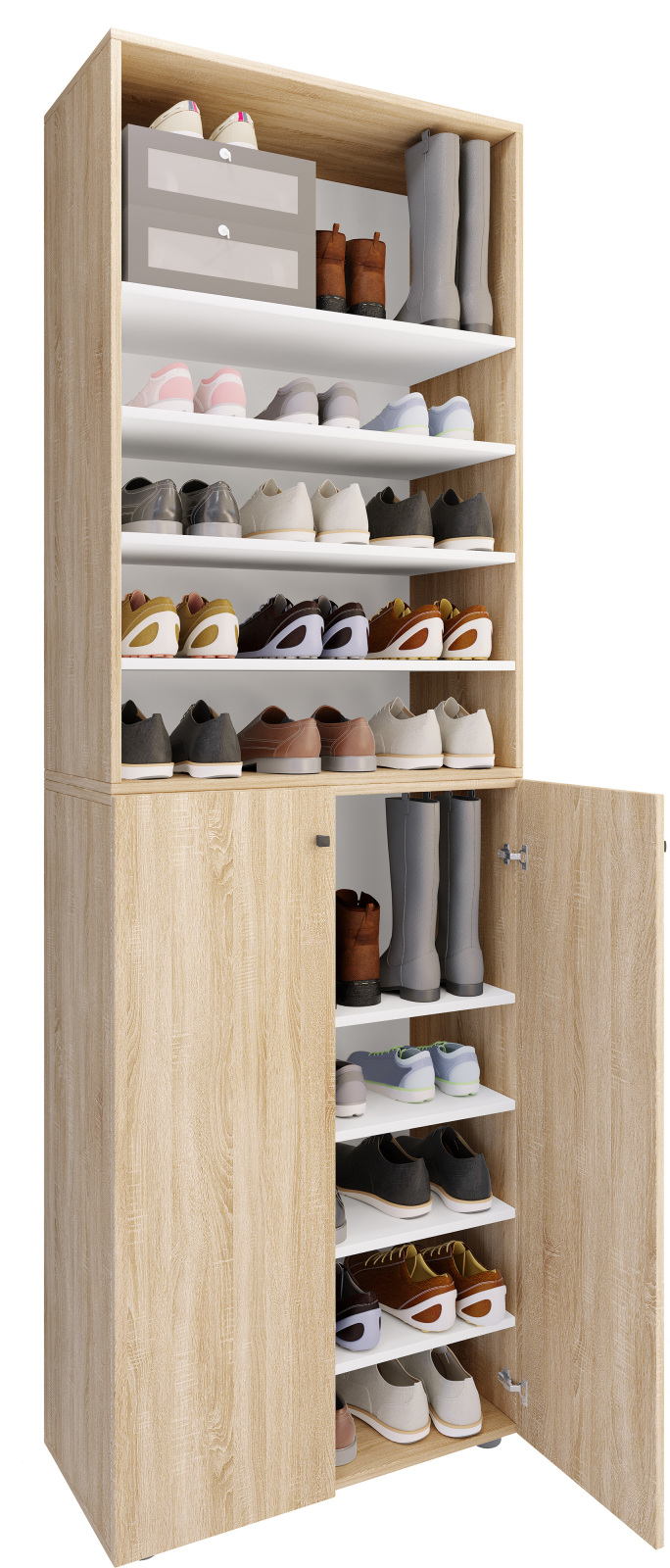 Schuhschrank LONA XL - Sonoma Eiche - 5 offene Fächer