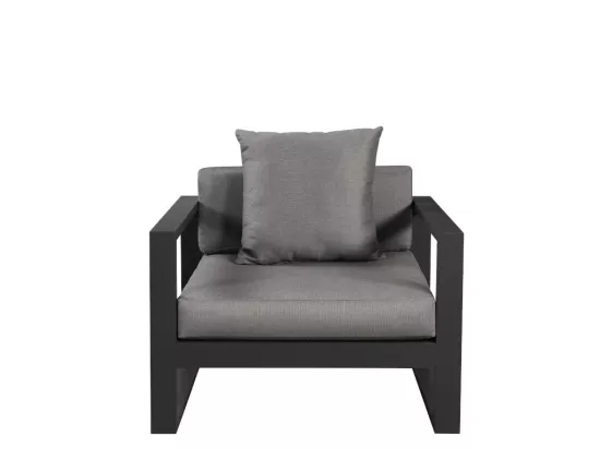 Salon de jardin en aluminium: un canapé 3 places, 2 fauteuils, une table basse - Anthracite - MOLOKAI de MYLIA