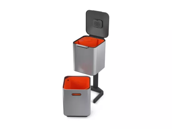 Poubelle de tri sélectif Totem 40L Inox