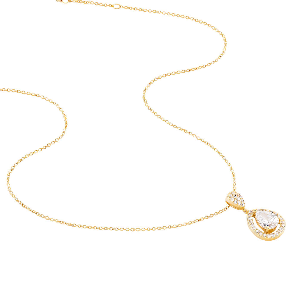Collier Brigita Plaqué Or Jaune Oxyde De Zirconium