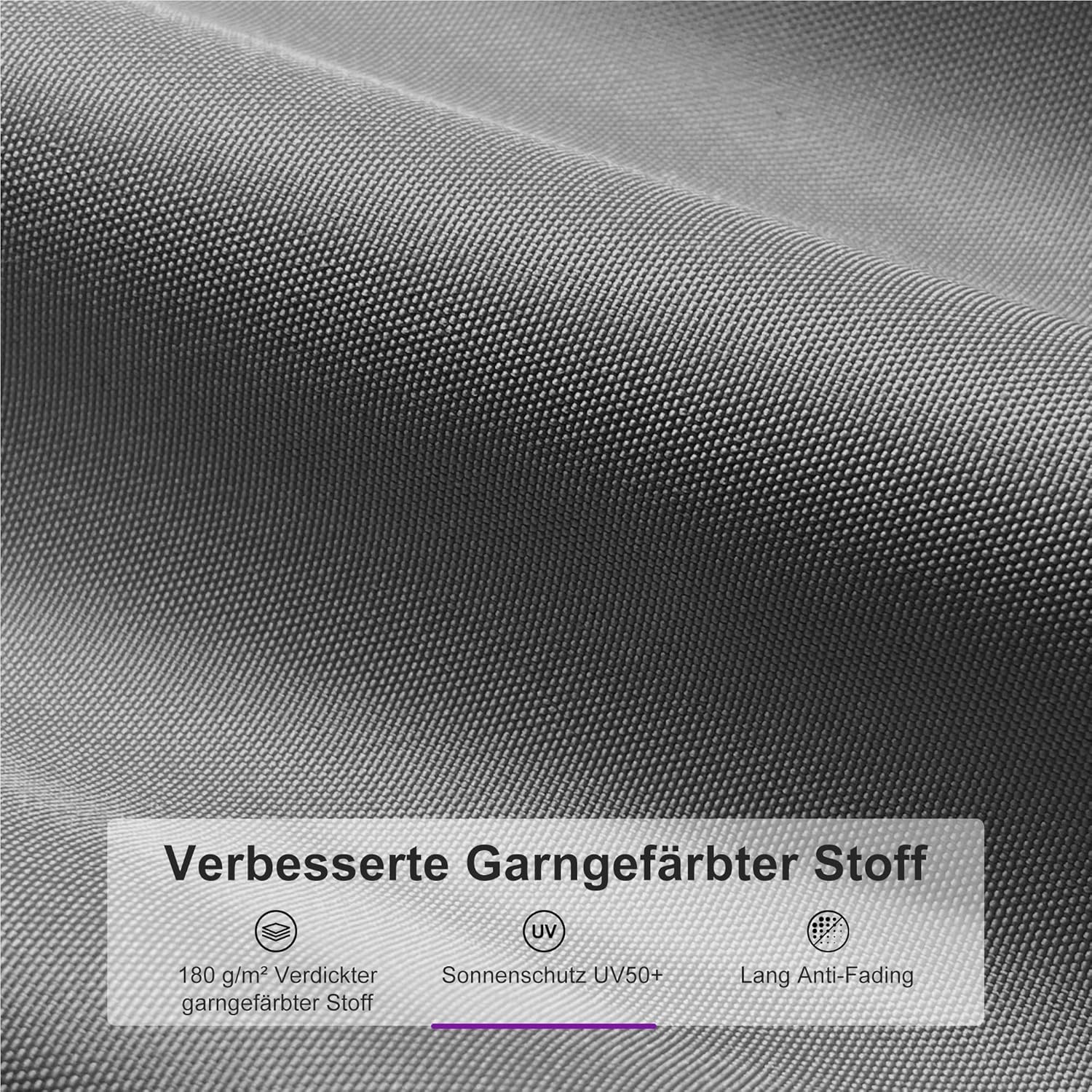 PURPLE LEAF Aluminium Pergola 3 x 3.65 m Wasserdicht Stabil Winterfest, Garten Pavillon mit Sonnenschutz Überdachung, UV-Schutz, Grau