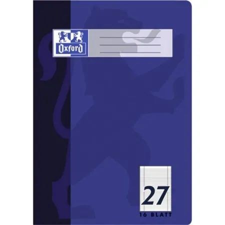 Oxford Schulheft A5, liniert, Lineatur 9, 16 Blatt, blau, Optik Paper®