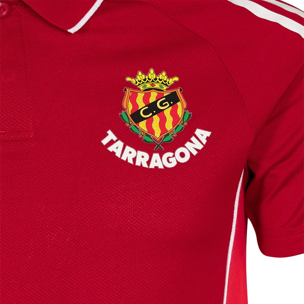 Polo adidas Gimnàstic de Tarragona Passeio Jogadores e Guarda-redes 2025-2026 Criança