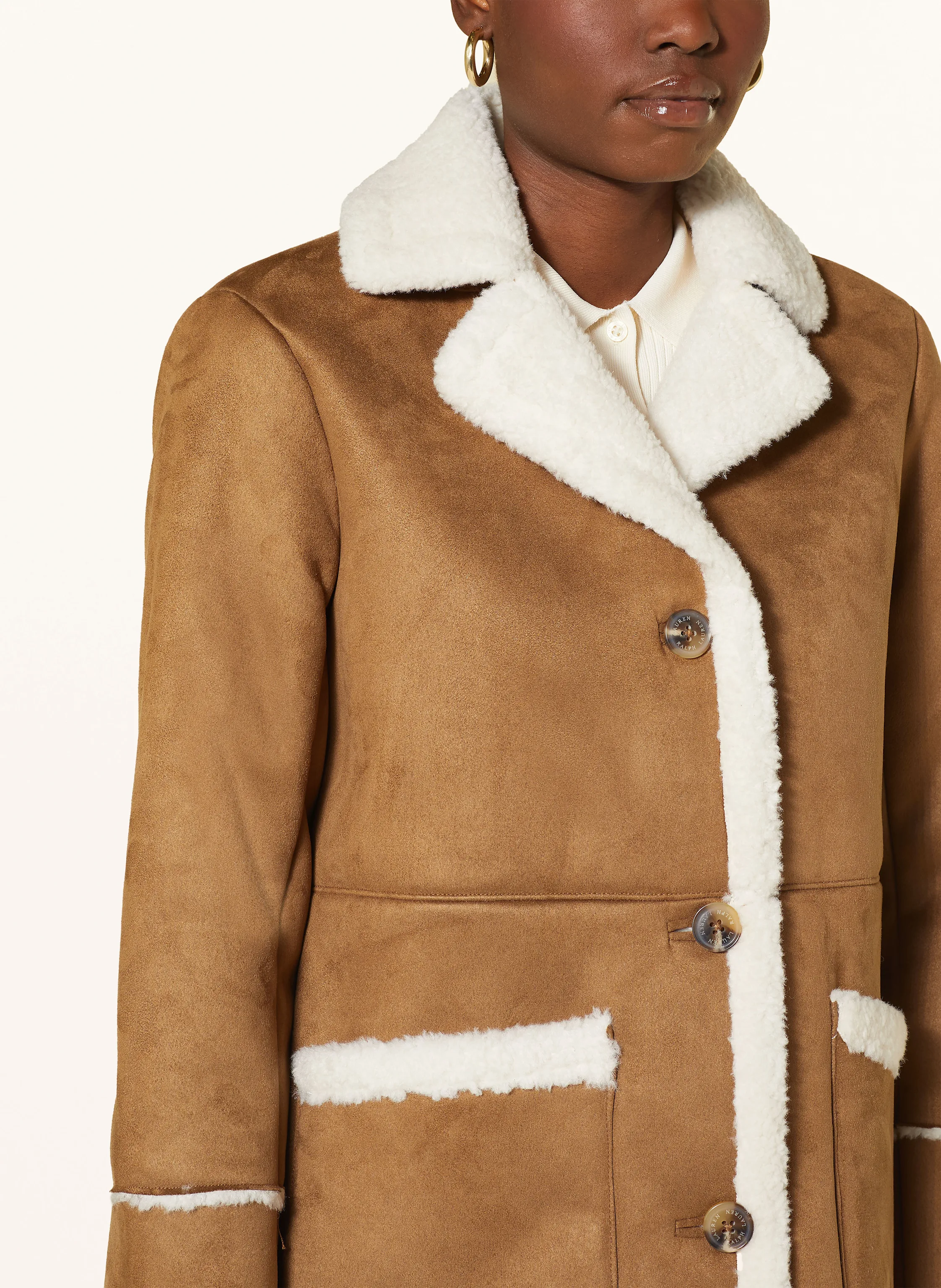 LAUREN RALPH LAUREN Jacke in Lederoptik mit Kunstfell