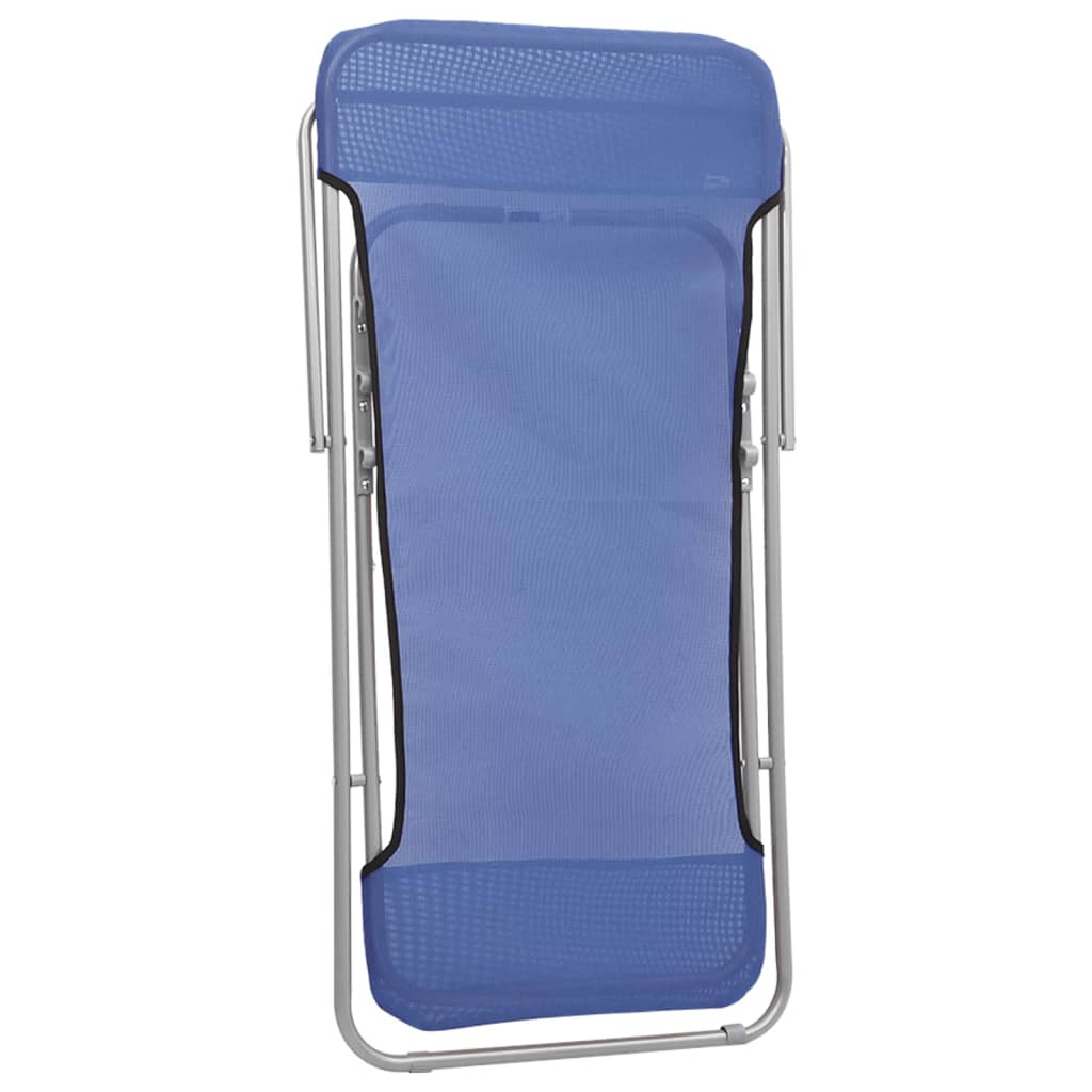 Chaises de plage pliantes 2pcs textilène acier enduit de poudre