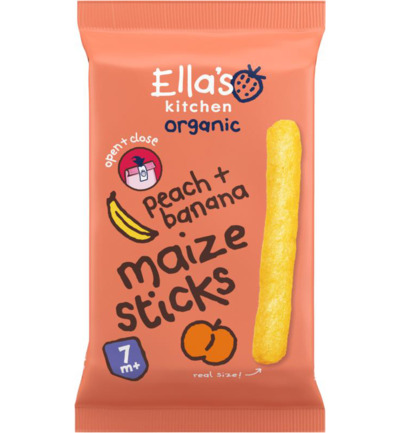 Ella’S Kitchen Maize Sticks Peach Banana 7+ Maanden Bio (16 gr)