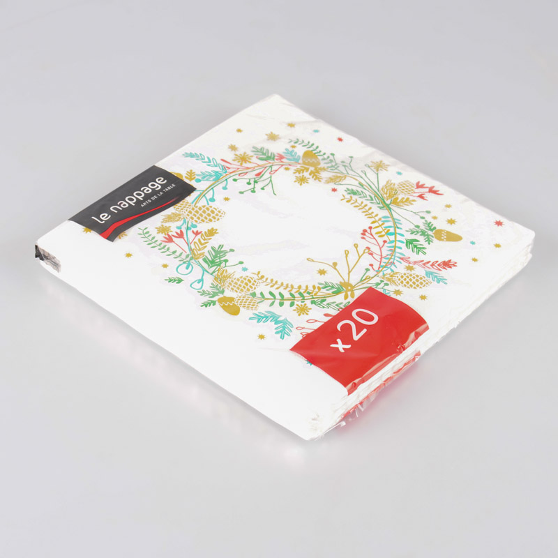 Lot de 20 serviettes 'Couronne de Fêtes'