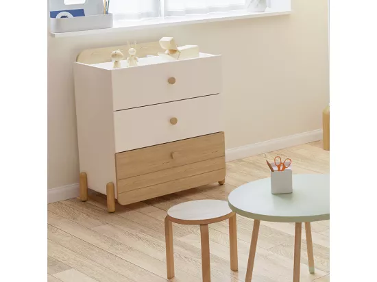 Commode 3 tiroirs Edaj blanc