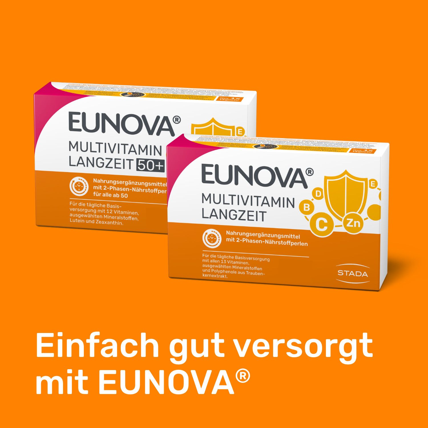 EUNOVA® Langzeit 50+ - Multivitaminpräparat für Menschen ab 50 Jahren