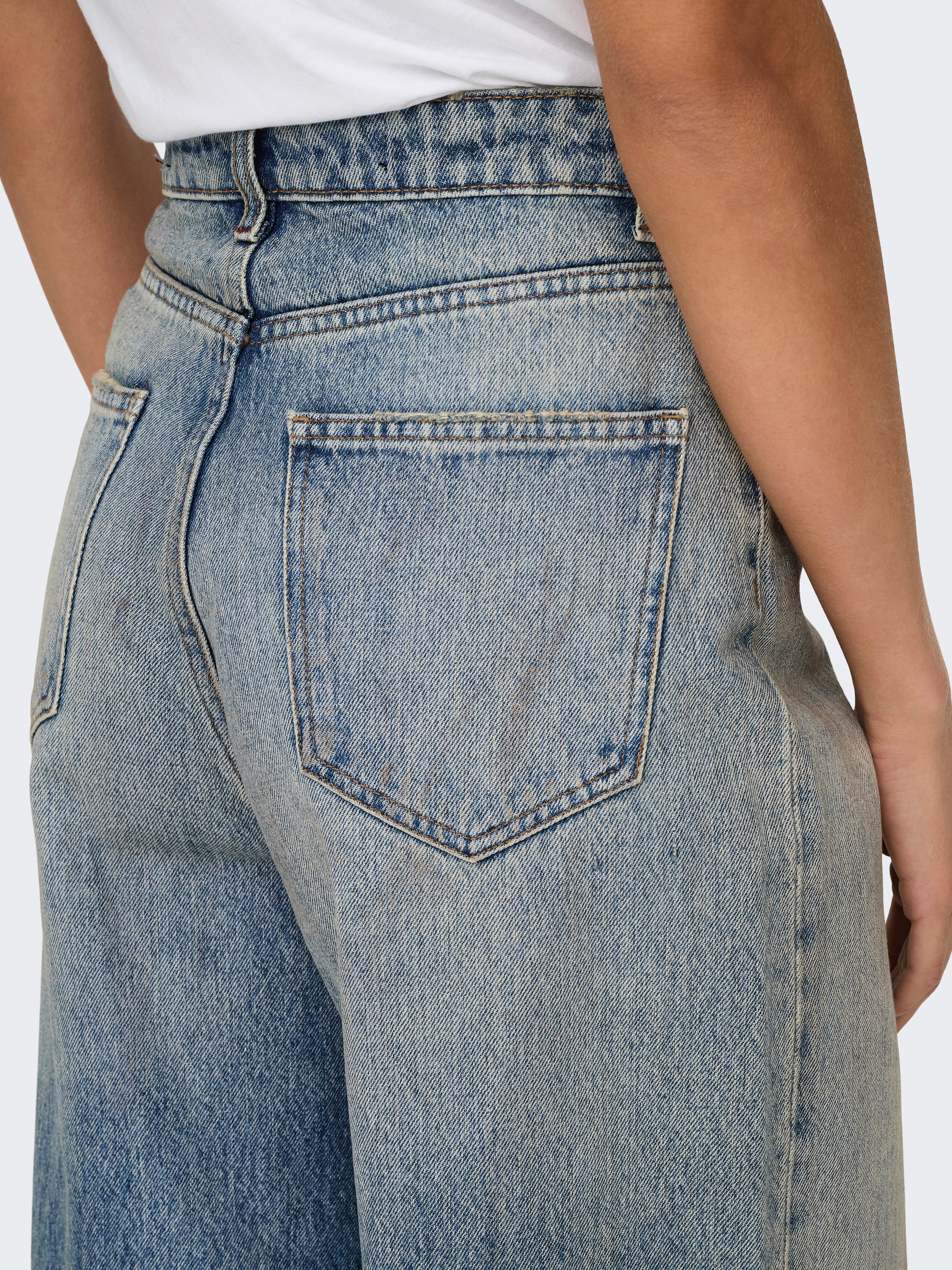 ONLLAFAYETTE Mittlere Taille Weiter Beinschnitt Jeans Light Blue Denim