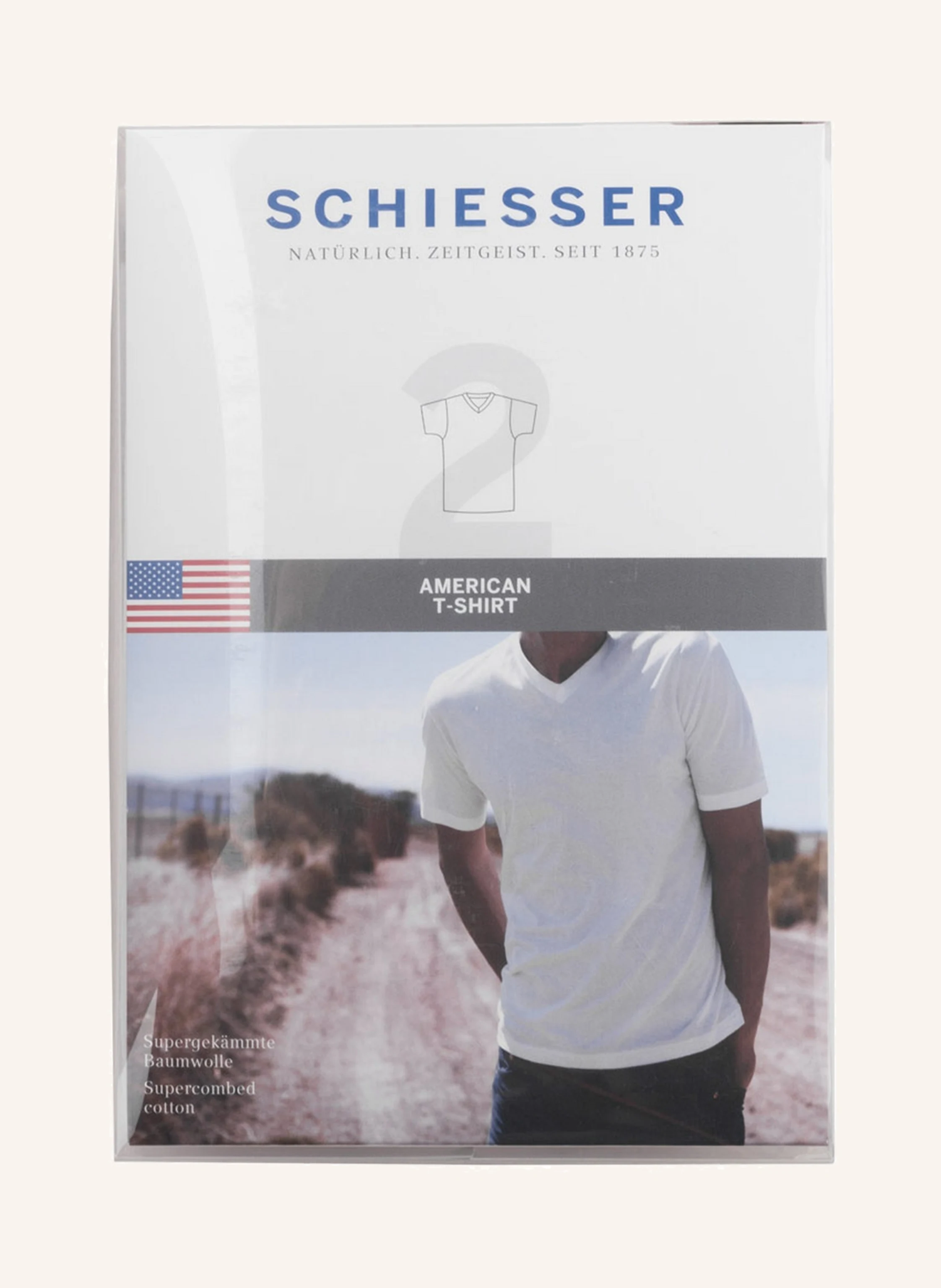 SCHIESSER 2er-Pack V-Shirts ESSENTIALS