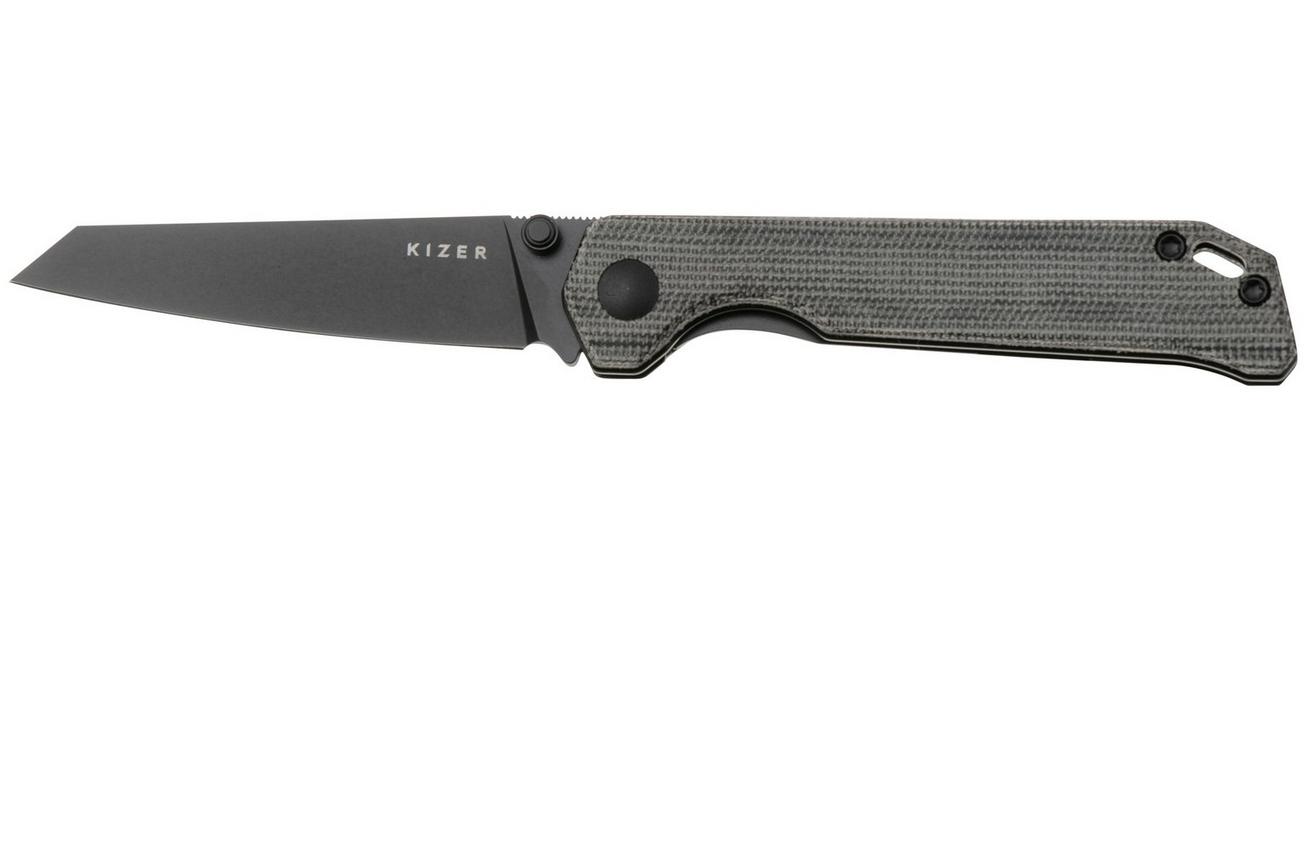 Kizer Begleiter Mini V3458RA1, Black Nitro-V, Chamfered Black Micarta zakmes, Azo design