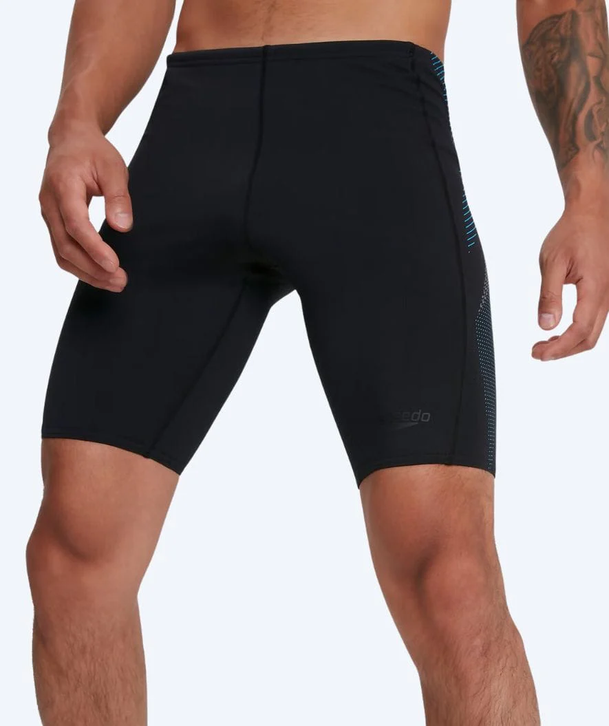 Speedo lange badebukser til mænd - Tech Panel Jammer - Sort/blå