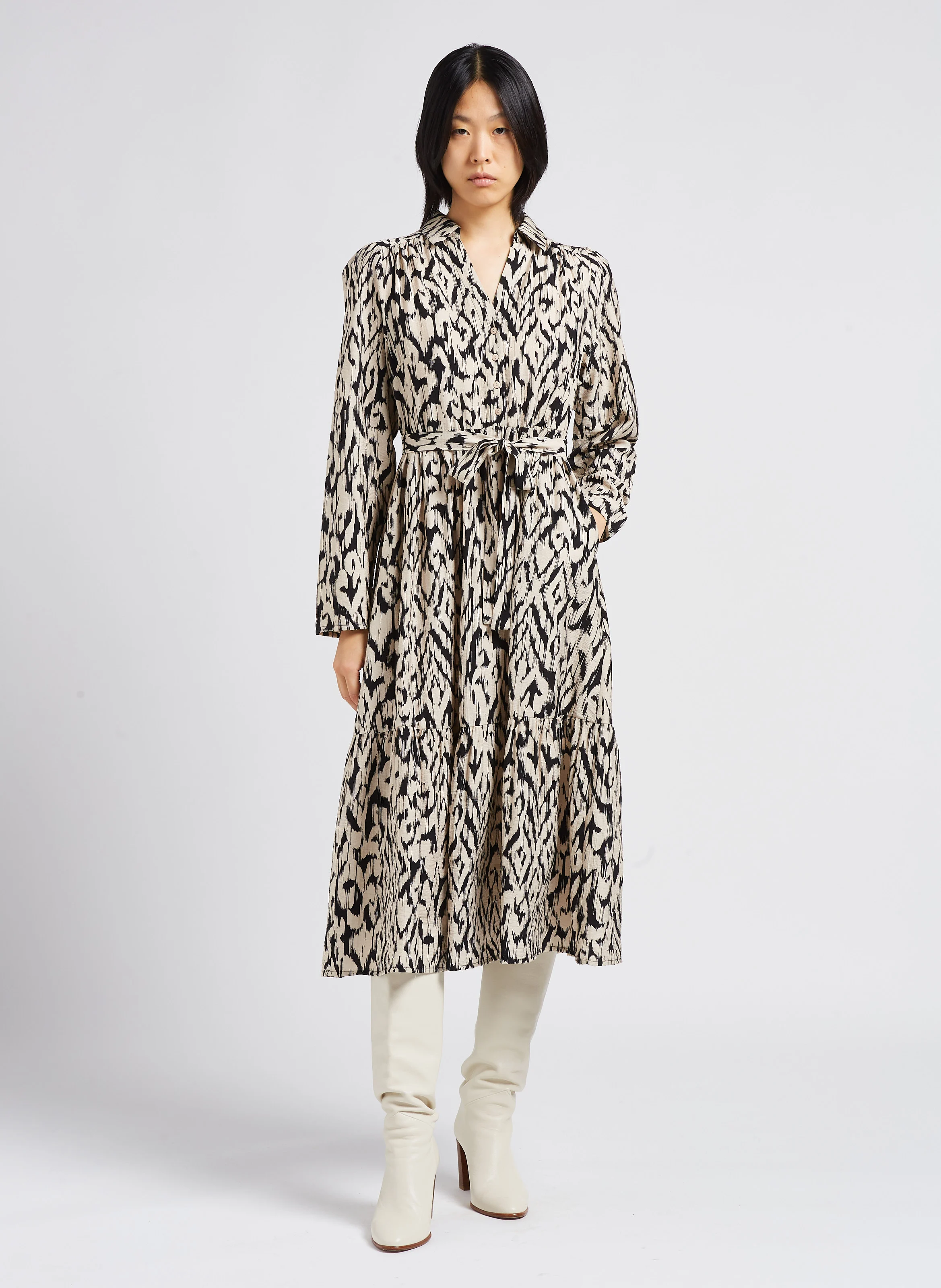 VLORA - Robe longue à imprimé tacheté | Multicolore