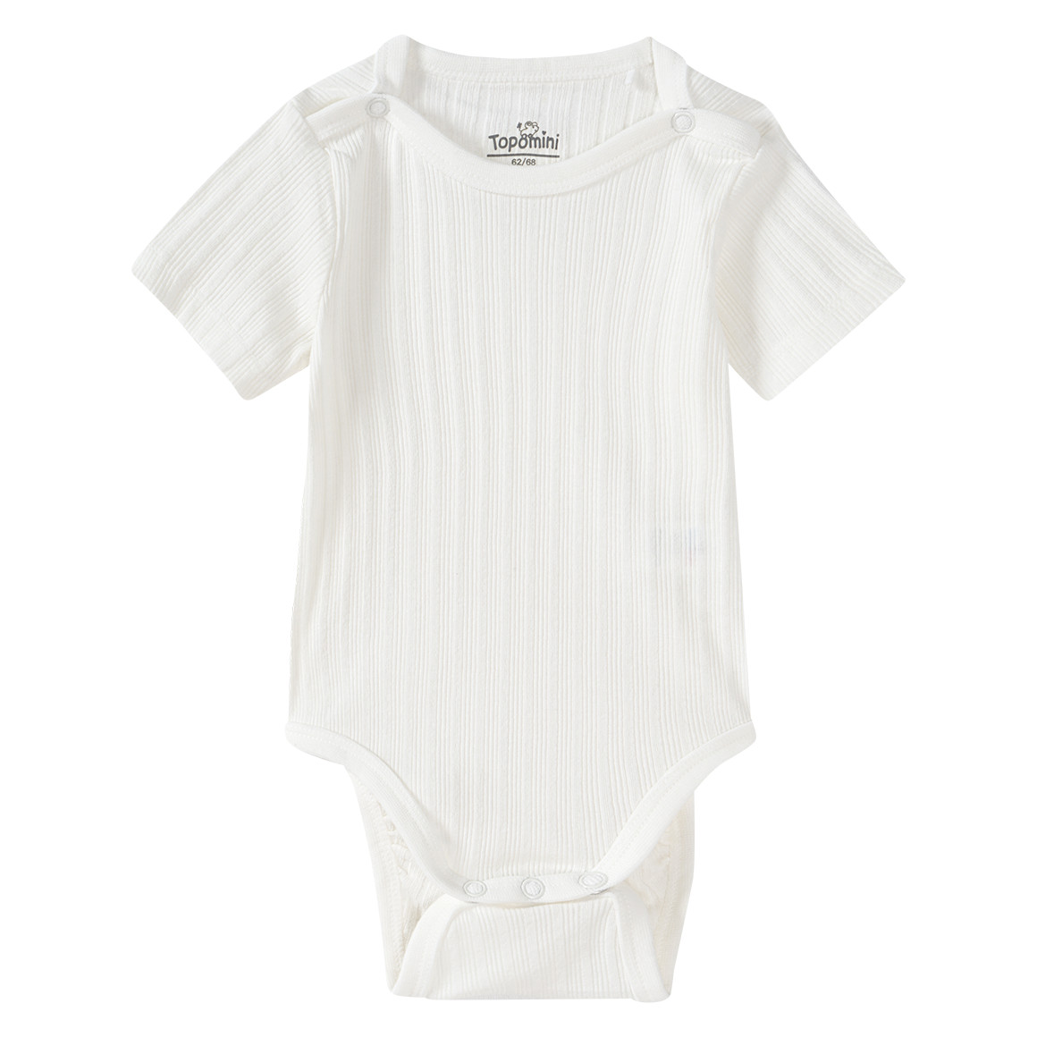 Topomini 2 Baby Bodys mit Rippstruktur taubenblau / weiss