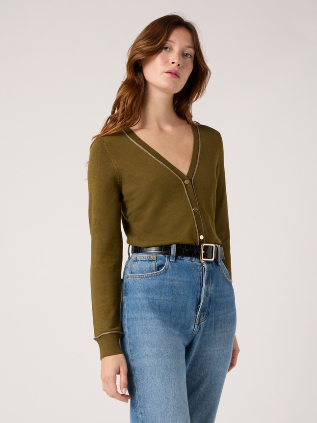 Gilet avec détails fils métallisés