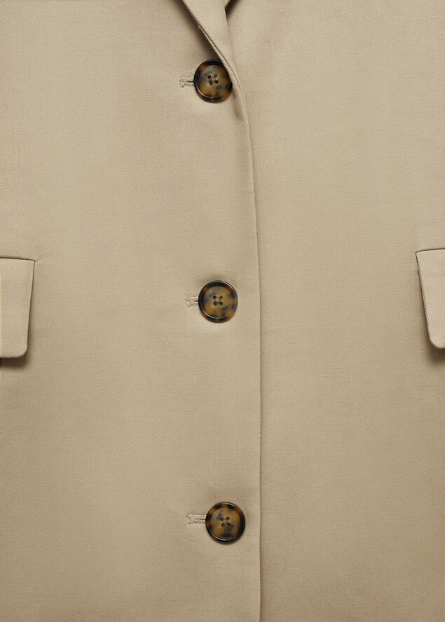 MANGO 100% cotton straight coat Light beige
