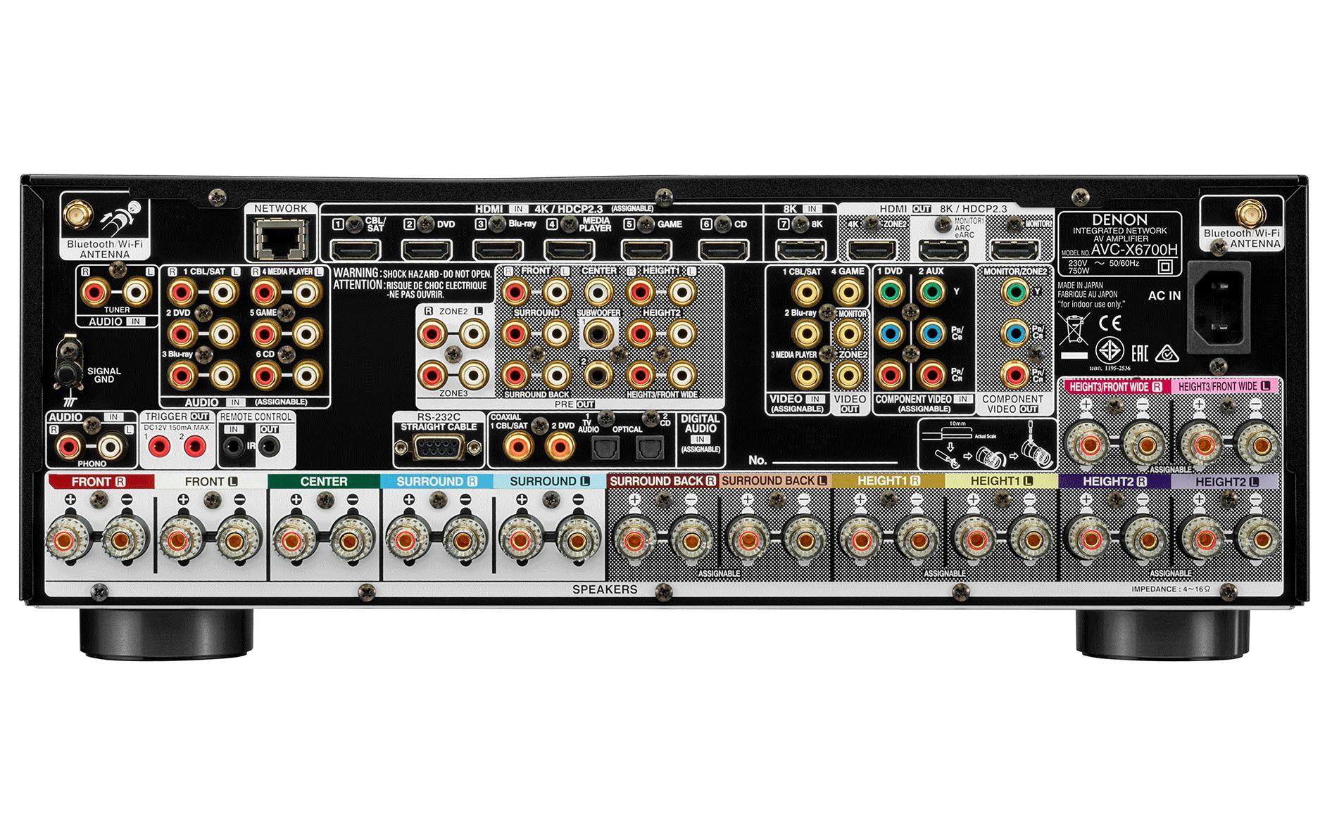 AV-Receiver AVC-X6700H Silber<br>11.2-Kanal 8K AV-Verstärker mit 3D-Audio, HEOS Built-in und Sprachsteuerung