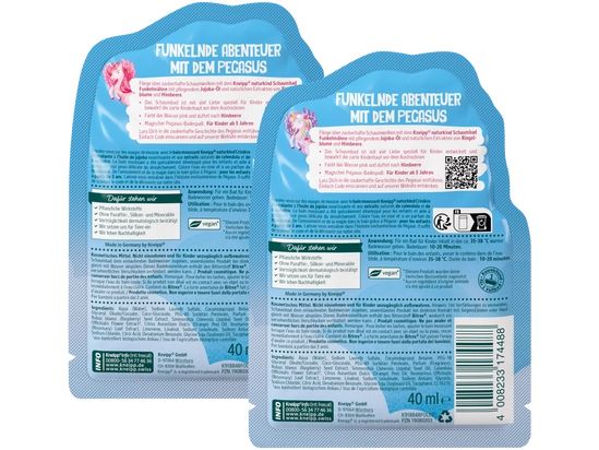 Kneipp Schaumbad Funkelmähne 40 ml Natürliches Pflege-Schaumbad sorgt für Entspannung und Spass beim Baden