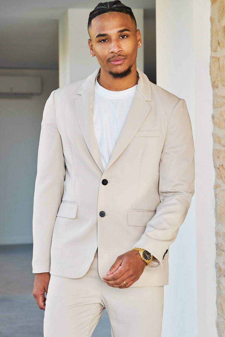 Costume 2 pièces blazer + pantalon beige