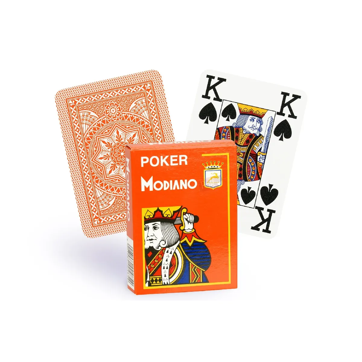 Modiano Cartes 100% plastique 4 index - Orange