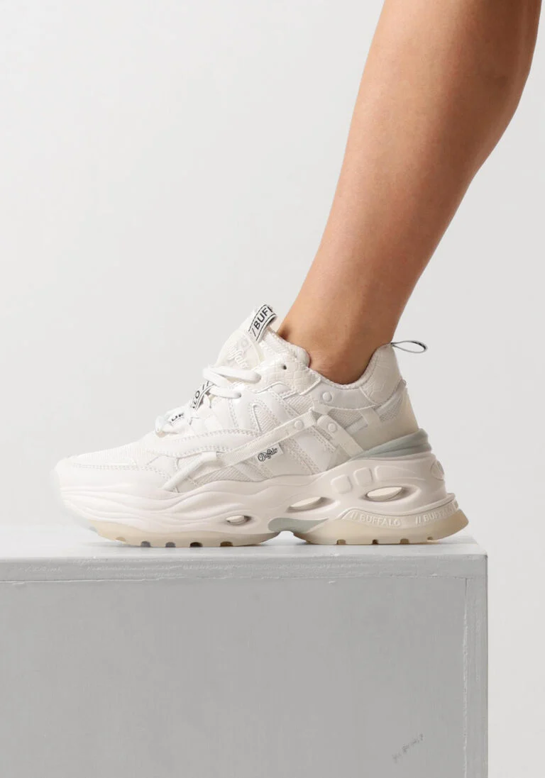 BUFFALO witte buffalo lage sneakers triplet hollow