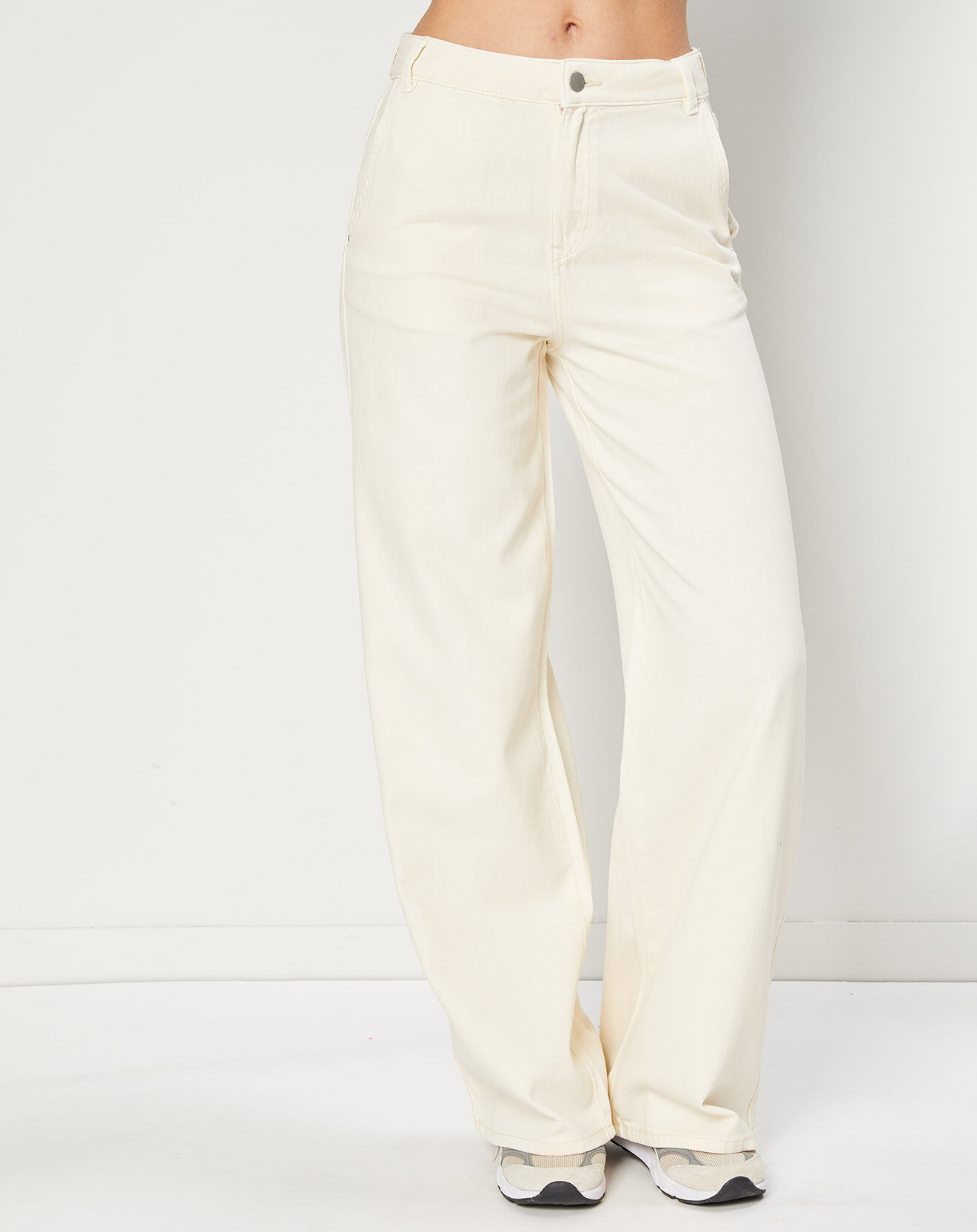 Esprit Jean large Wide en Coton mélangé collection EDC by Esprit écru