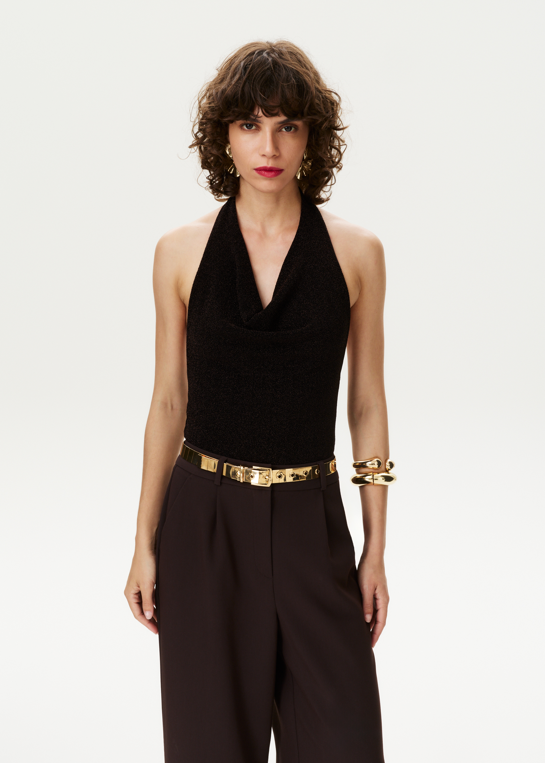 Halter top met glitter